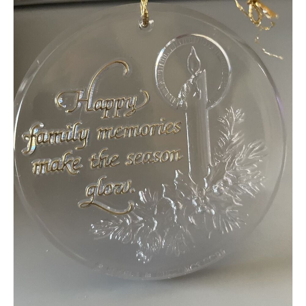 Vintage American Greetings Acrylic Christmas‎ Ornament Happy Family Memories
